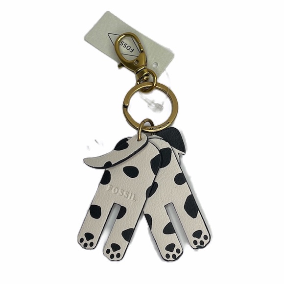 Fossil Sofia Key Dalmatian Key Chain, White, black - Picture 3 of 6